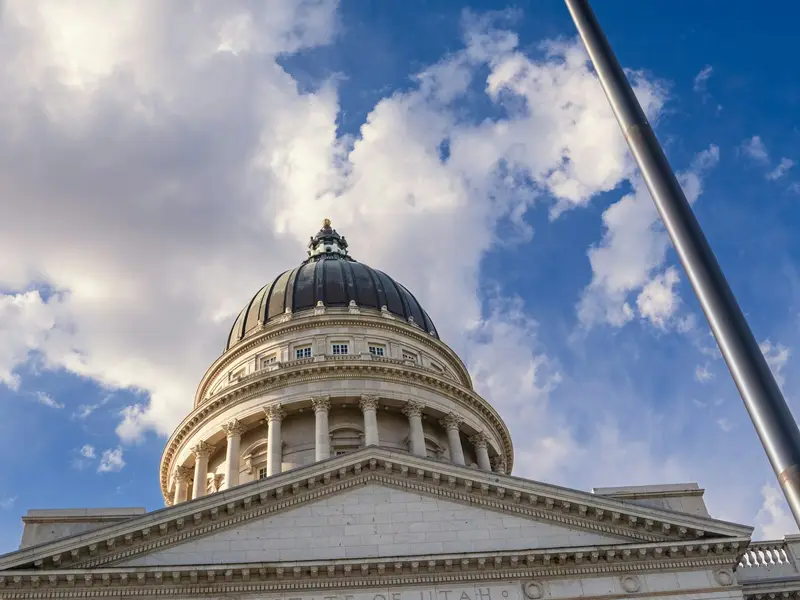 Dome of the Utah State Capitol against the sky
